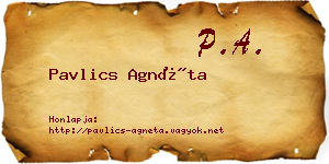 Pavlics Agnéta névjegykártya